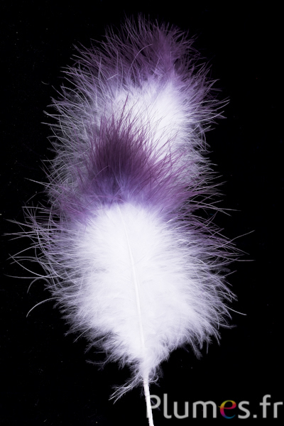 Plumet 3 plumes - hauteur 20 cm - blanc-antracite-lilas